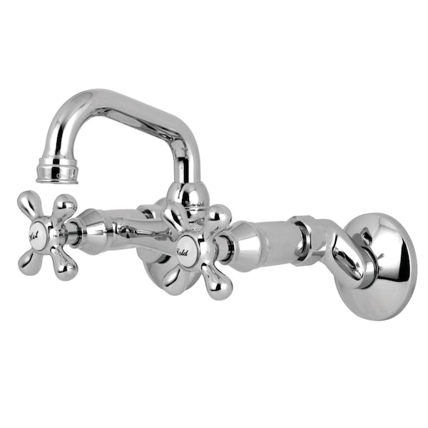 KS212C Two-Handle Wall Mount Bar Faucet, Polished Chrome